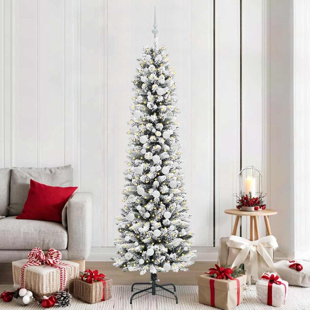 Albero di Natale artificiale Vidaxx con 300 LED bianchi 210 cm in PVC e metallo e plastica