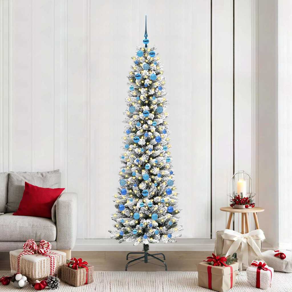 Albero di Natale artificiale Vidaxx con 300 LED bianchi 210 cm in PVC e metallo e plastica