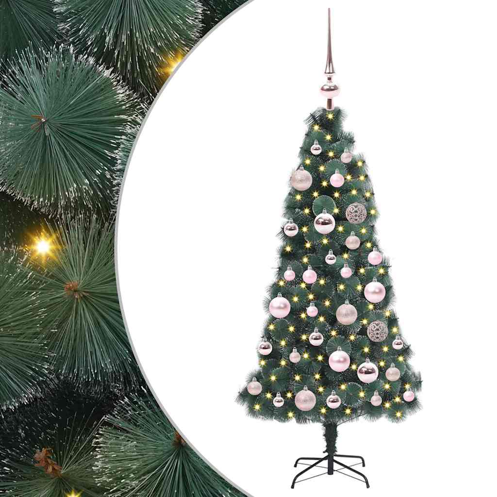 Vidaxx árbol de Navidad artificial preiluminado con bombillas verde 120 cm