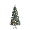 Vidaxl kunstmatige voorverlichte kerstboom met bollen set groen 120 cm