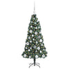 Vidaxl kunstkerstboom met verlichting en ballenset groen 120 cm pet