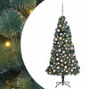 Vidaxx albero di Natale artificiale con illuminazione e set di palline verdi con cappuccio da 150 cm