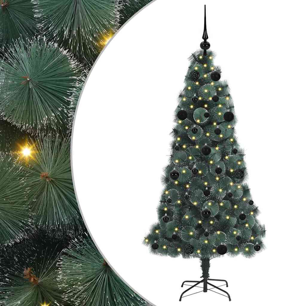 Vidaxx árbol de Navidad artificial preiluminado con juego de bolas verde 150 cm