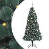 Vidaxl kunstmatige voorverlichte kerstboom met ballenset groen 150 cm