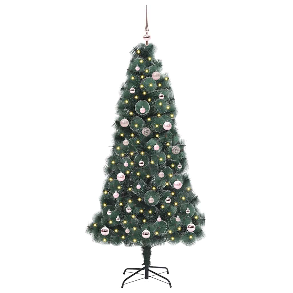 Vidaxx árbol de Navidad artificial preiluminado con juego de bolas verde 150 cm