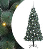 Vidaxl kunstkerstboom met lichtjes en ballenset groen 150 cm pet