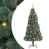 Vidaxx árbol de Navidad artificial con iluminación y juego de bolas tapa verde 150 cm