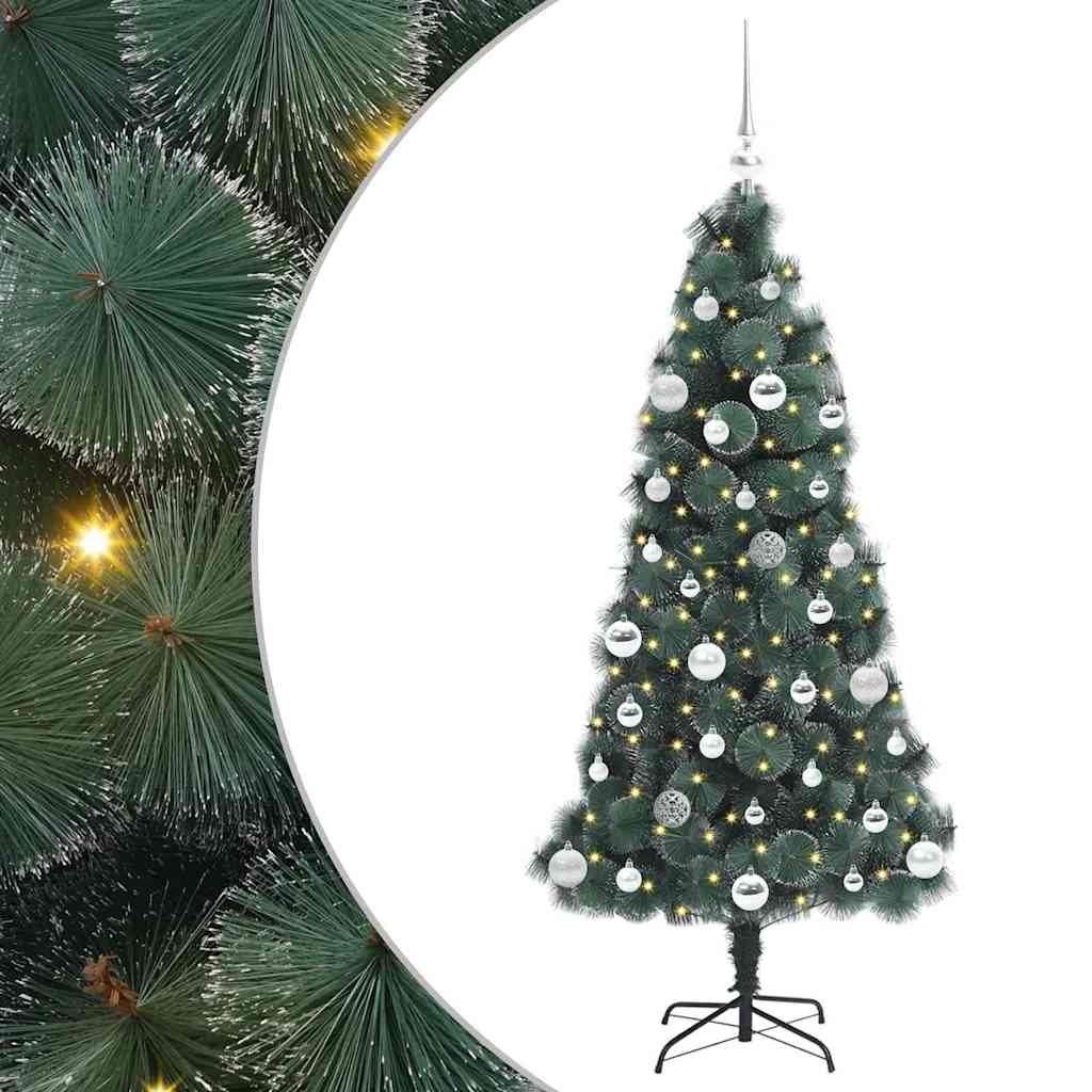 Vidaxx árbol de Navidad artificial preiluminado con juego de bolas verde 150 cm