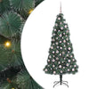 Vidaxl kunstkerstboom met verlichting en ballenset groen 180 cm pet