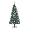 Vidaxx árbol de Navidad artificial con iluminación y juego de bolas tapa verde 180 cm