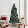 Vidaxl kunst kerstboom met verlichting en ballenset groen 210 cm pet