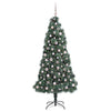 Vidaxl kunstmatige voorverlichte kerstboom met ballenset groen 210 cm