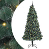 Vidaxl kunstmatige voorverlichte kerstboom met bolset groen 240 cm pet