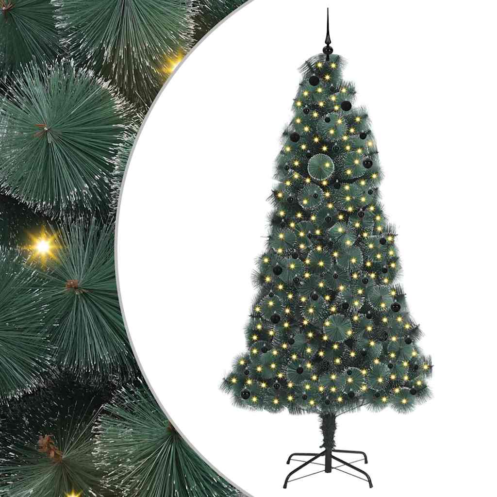 Vidaxx árbol de Navidad artificial preiluminado con juego de bolas tapa verde 240 cm