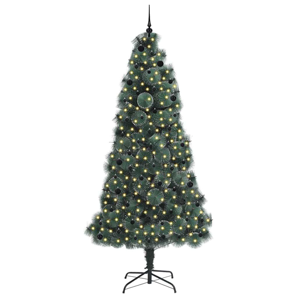Vidaxx árbol de Navidad artificial preiluminado con juego de bolas tapa verde 240 cm