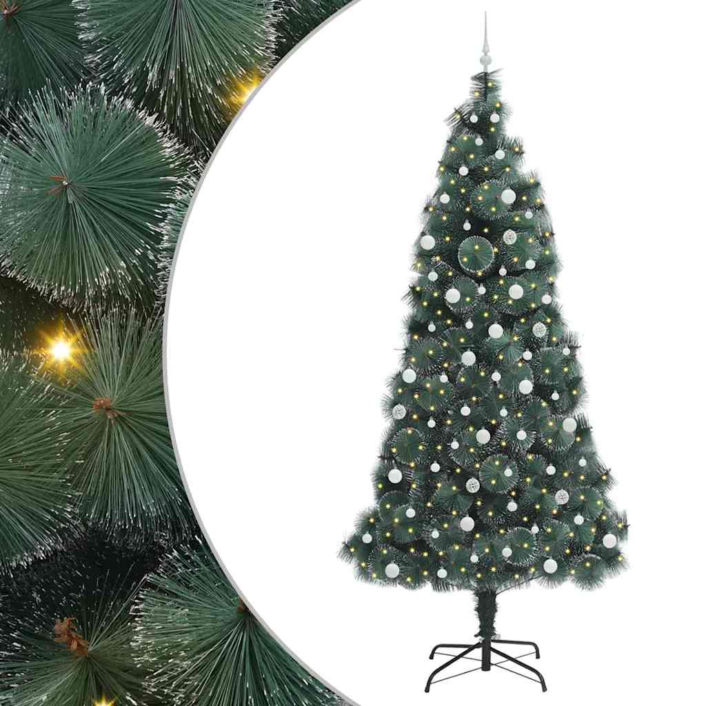 Vidaxx árbol de Navidad artificial con iluminación frontal y juego de bolas verde 240 cm