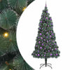 VidaXL árbol de Navidad artificial con juego de bolas, tapa iluminada verde 240 cm