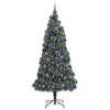 VidaXL árbol de Navidad artificial con juego de bolas, tapa iluminada verde 240 cm