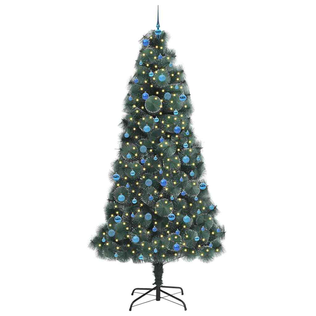 Vidaxx árbol de Navidad artificial preiluminado con juego de bolas verde 240 cm