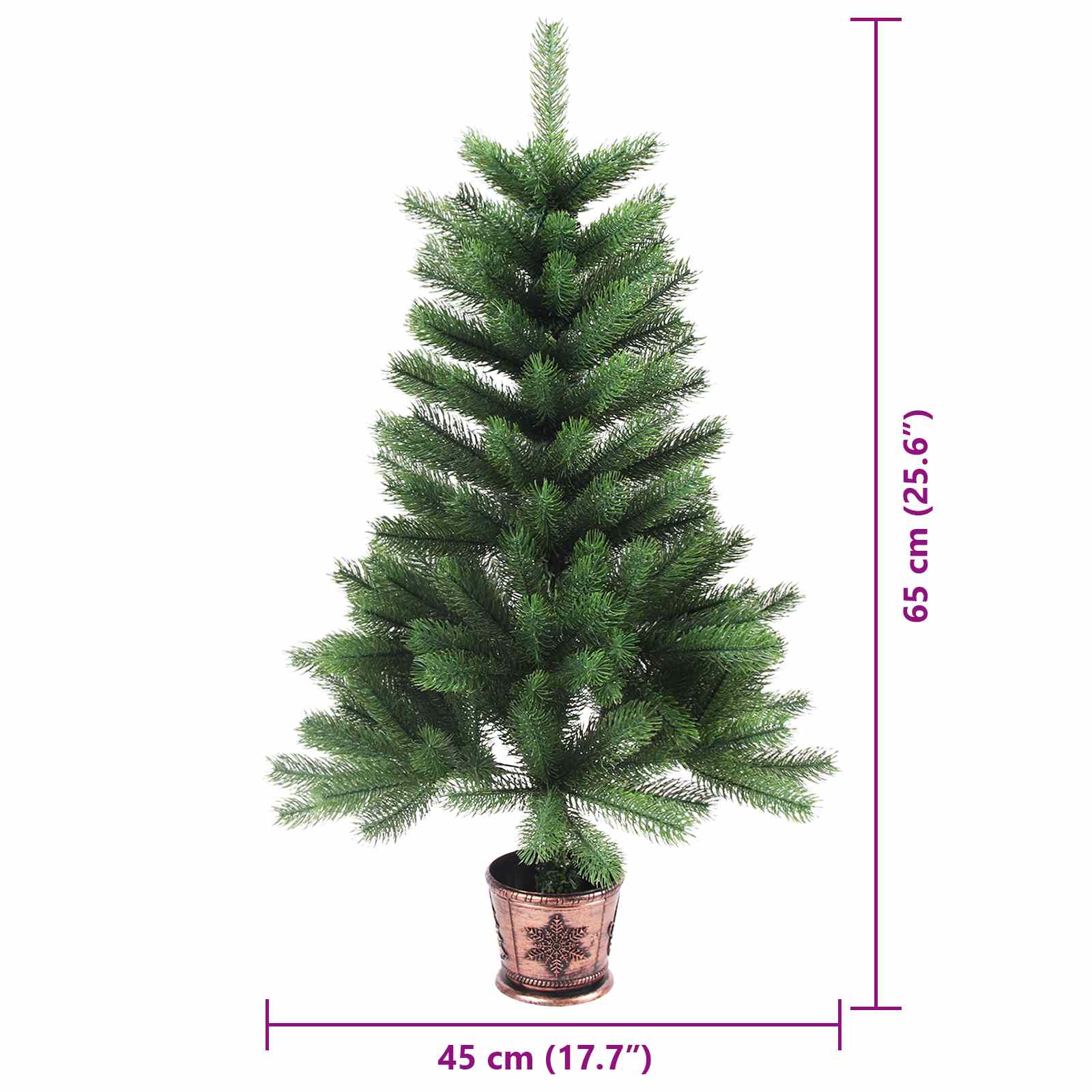 Albero di Natale VidaXL con 150 LED con PE standard verde da 65 cm
