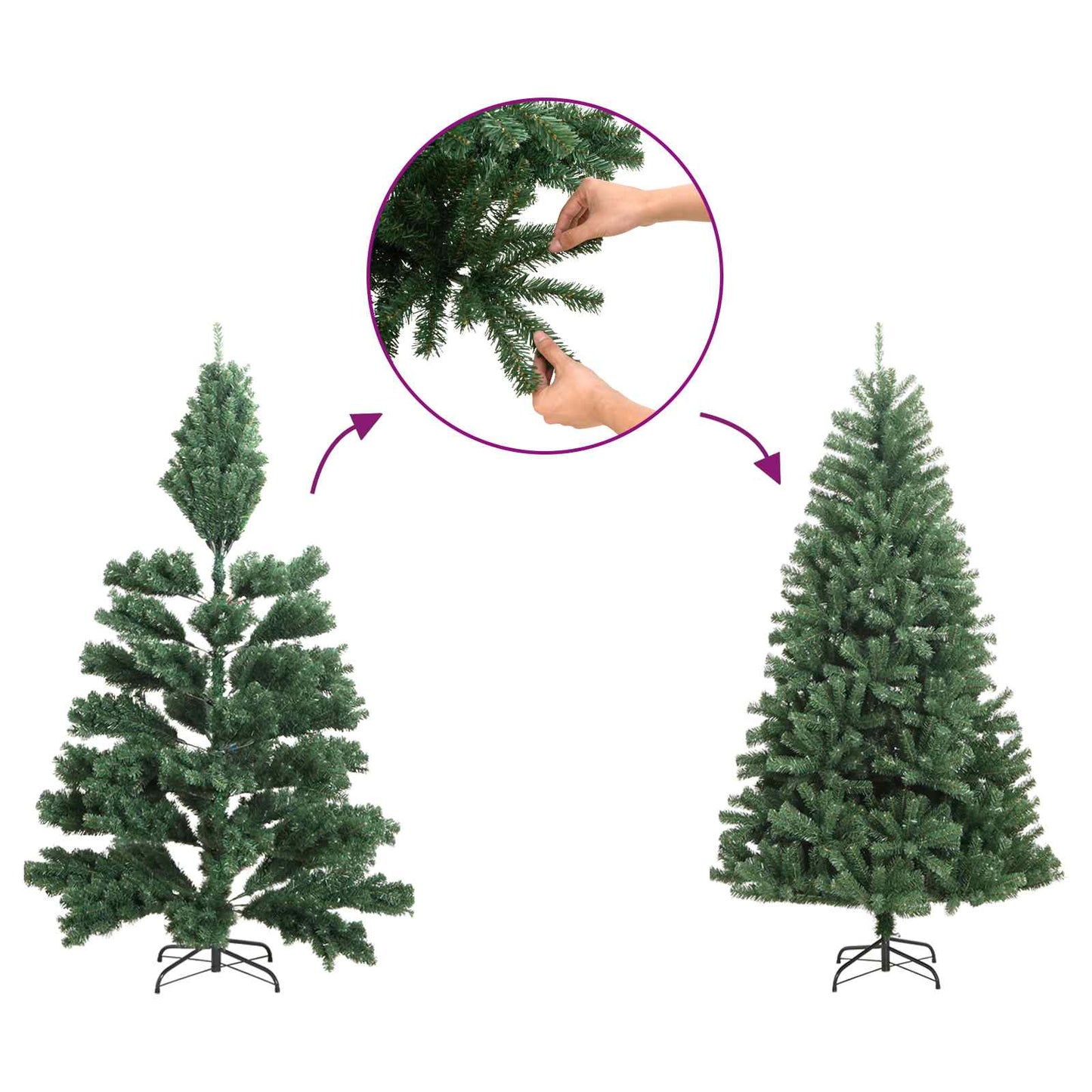 Vidaxl kerstboom met 150 led met standaard groen 120 cm pe