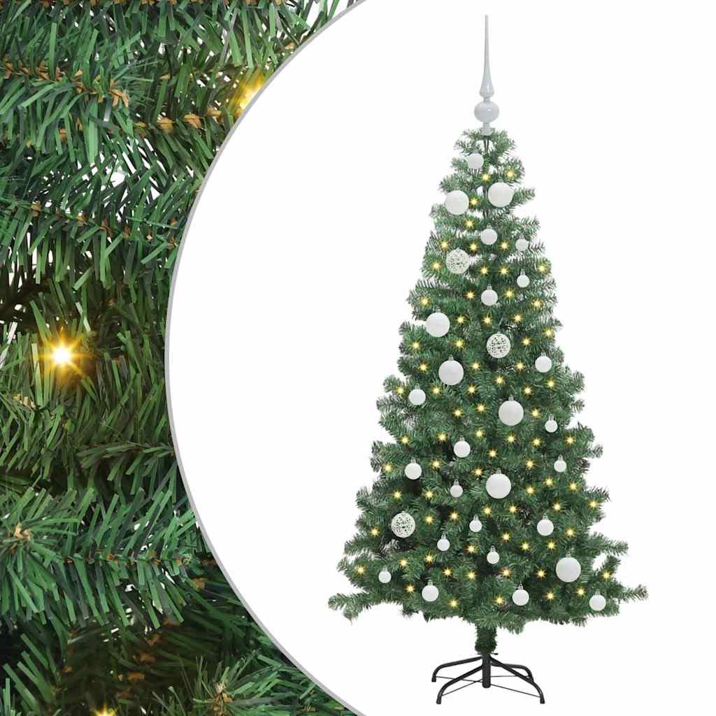 Albero di Natale VidaXL con 150 LED con PVC standard verde da 120 cm