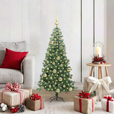 Albero di Natale VidaXL con 150 LED con PVC standard verde da 120 cm