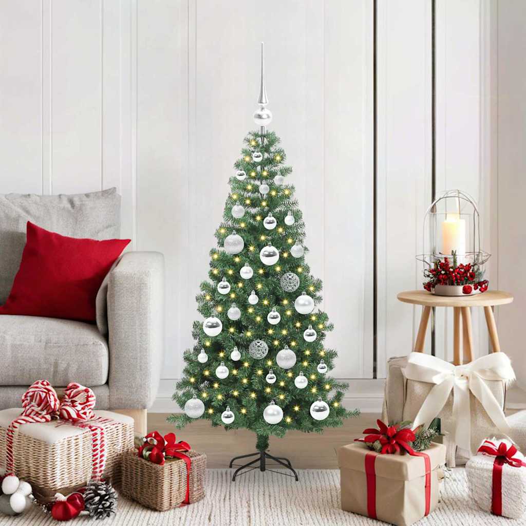Albero di Natale VidaXL con 150 LED con PVC standard verde da 120 cm