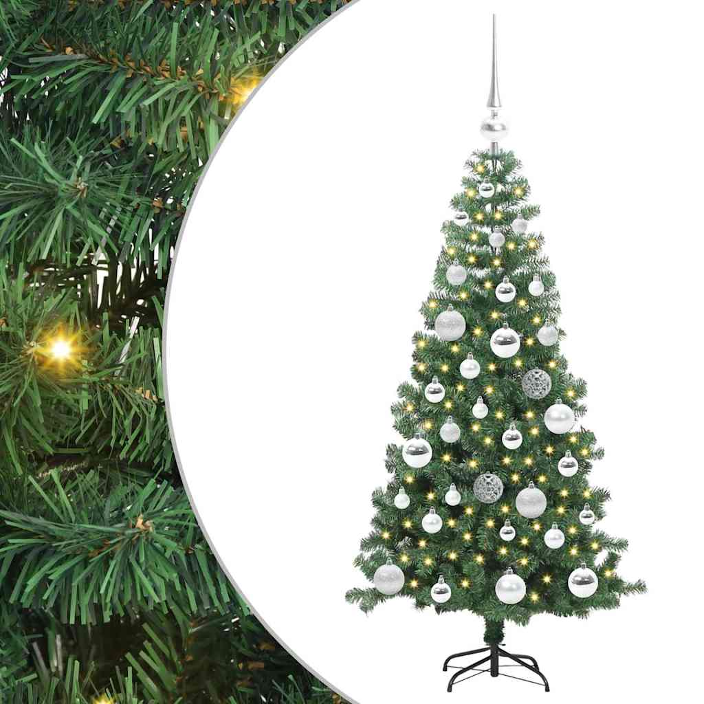 Albero di Natale VidaXL con 150 LED con PVC standard verde da 120 cm