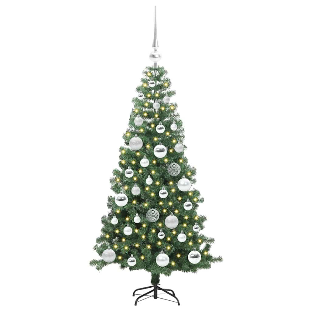 Albero di Natale VidaXL con 150 LED con PVC standard verde da 120 cm