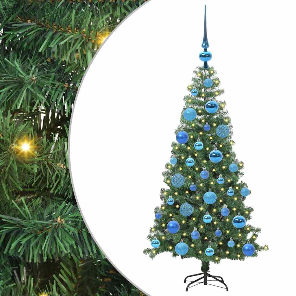 Albero di Natale VidaXL con 150 LED con PVC standard verde da 120 cm
