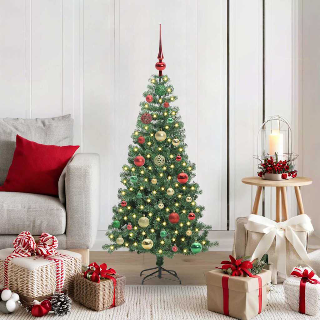 Albero di Natale VidaXL con 150 LED con PVC standard verde da 120 cm
