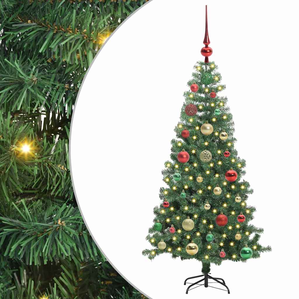 Albero di Natale VidaXL con 150 LED con PVC standard verde da 120 cm
