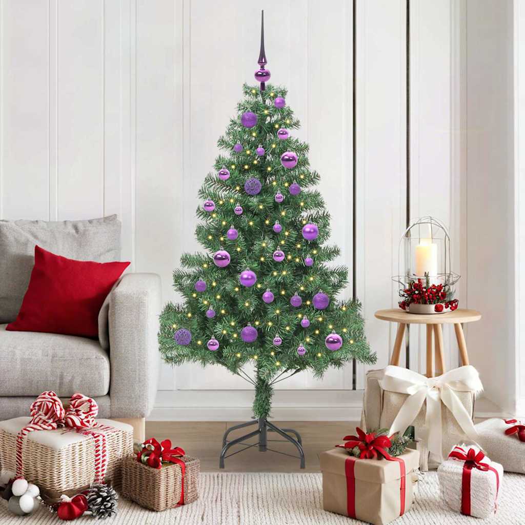 Albero di Natale VidaXL con 150 LED con PVC standard verde da 150 cm