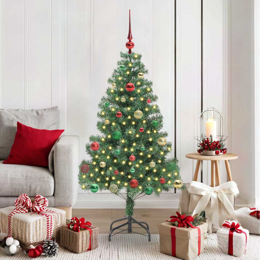 Albero di Natale VidaXL con 150 LED con PVC standard verde da 150 cm