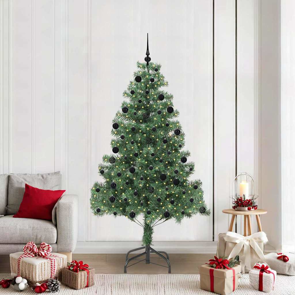 Albero di Natale VidaXL con 300 LED con PVC standard verde da 210 cm