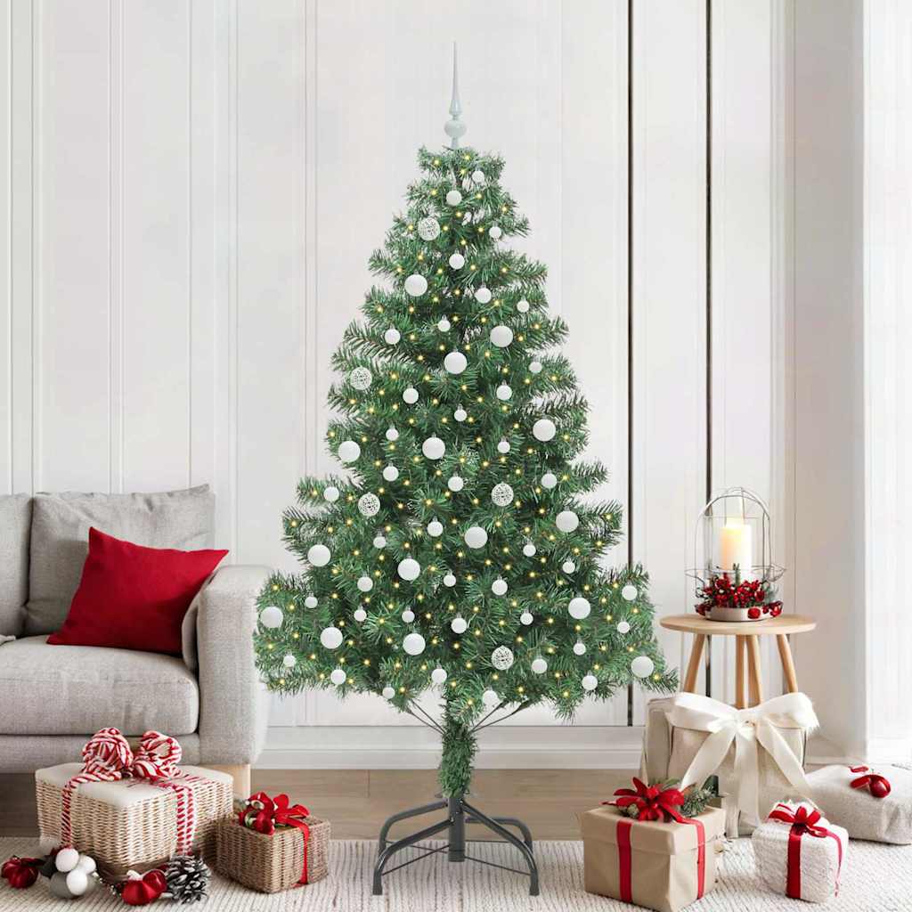 Albero di Natale VidaXL con 300 LED con PVC standard verde da 210 cm