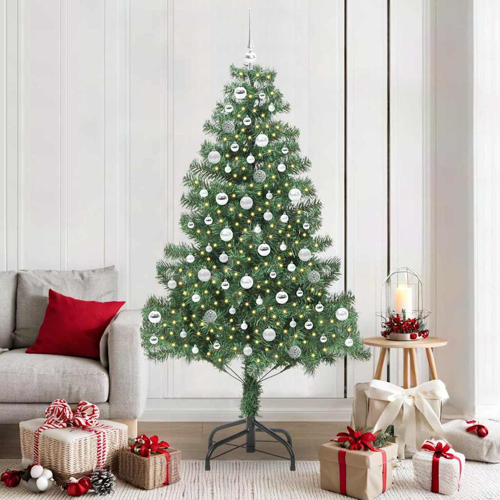 Albero di Natale VidaXL con 300 LED con PVC standard verde da 210 cm