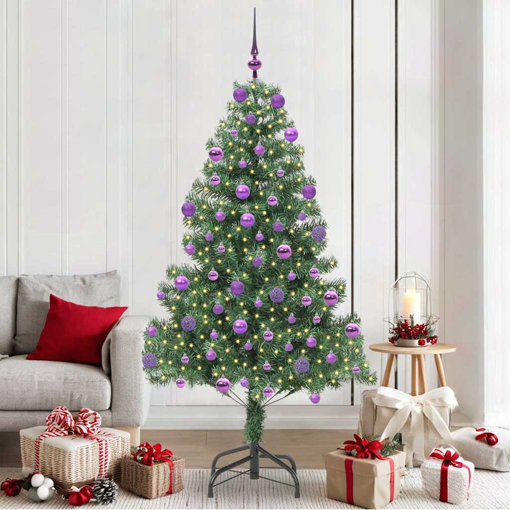 Vidaxl kerstboom met 300 led met standaard groen 210 cm pvc