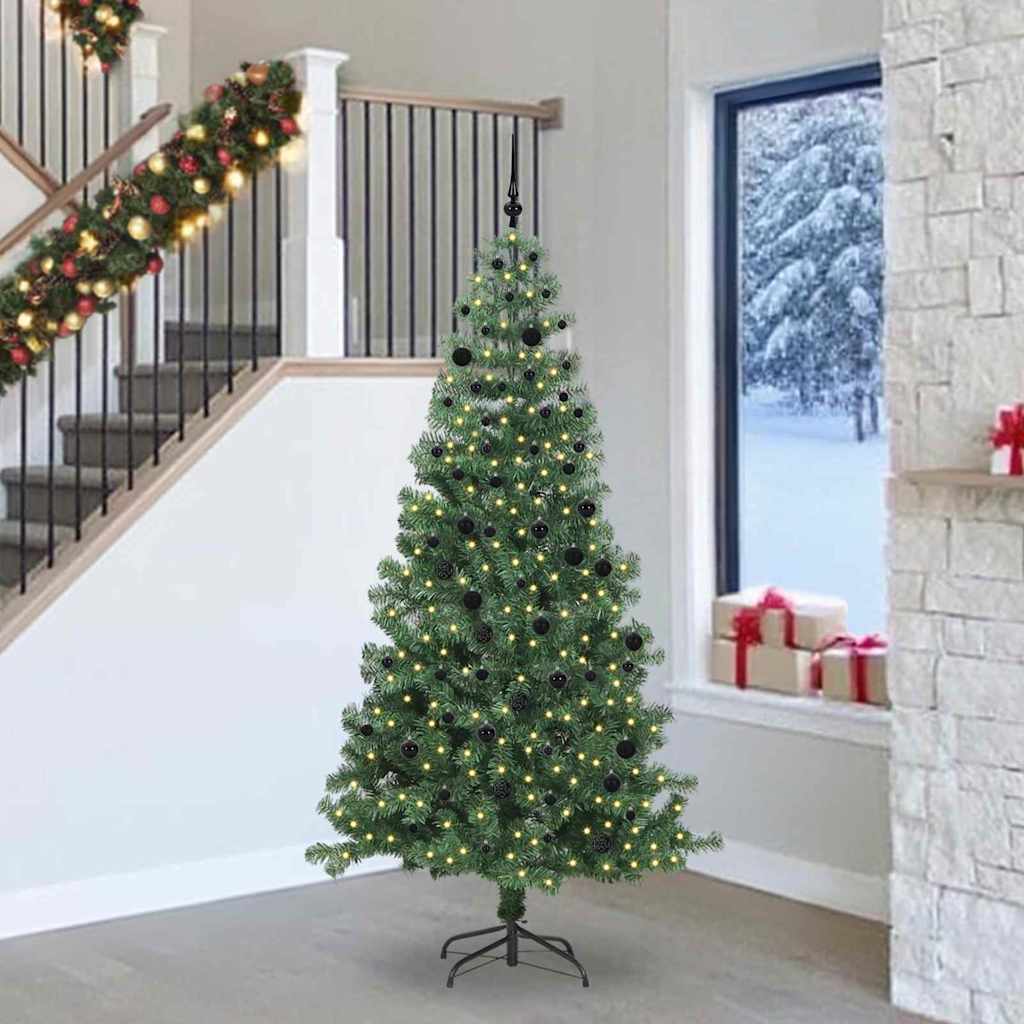 Albero di Natale VidaXL con 300 LED con PVC standard verde da 240 cm