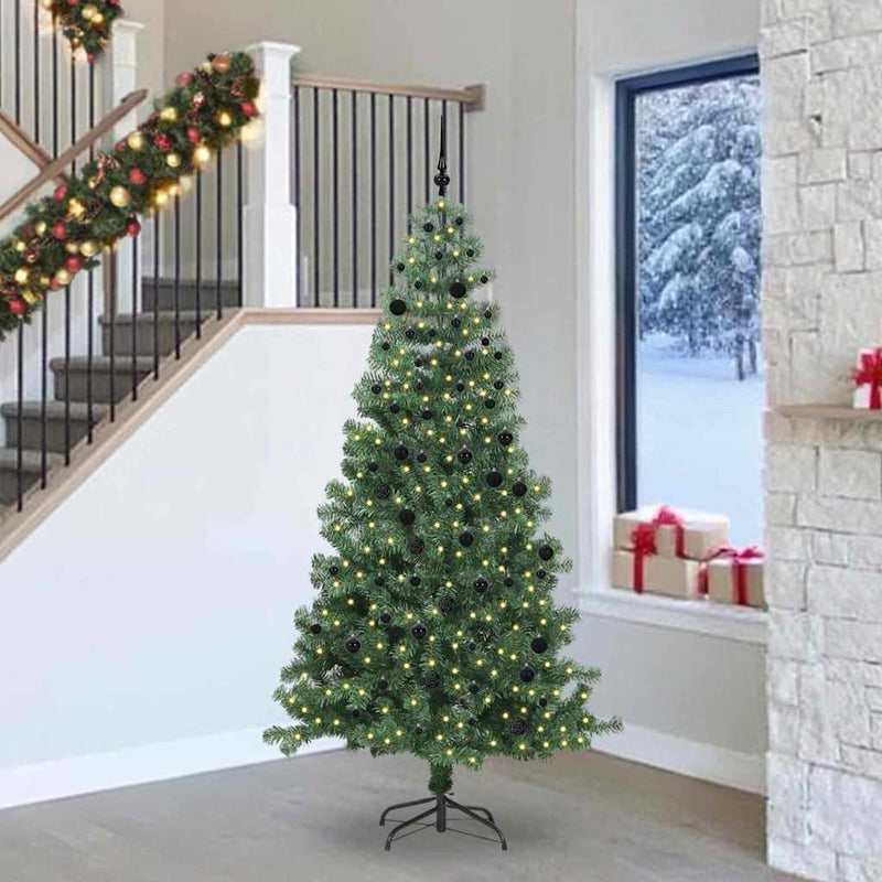 Albero di Natale VidaXL con 300 LED con PVC standard verde da 240 cm