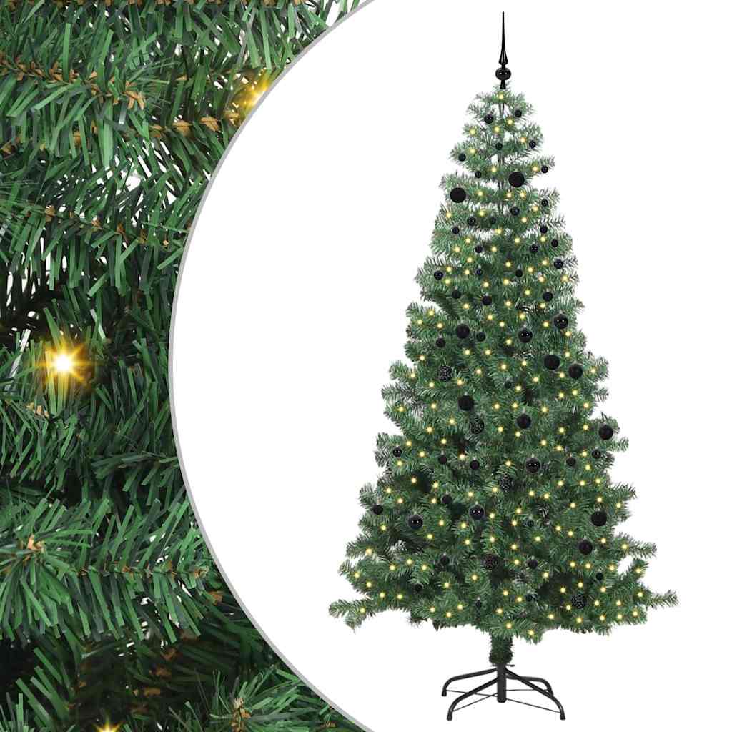 Albero di Natale VidaXL con 300 LED con PVC standard verde da 240 cm