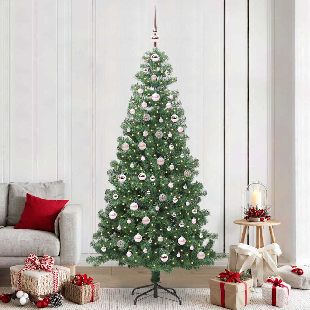 Albero di Natale VidaXL con 300 LED con PVC standard verde da 240 cm