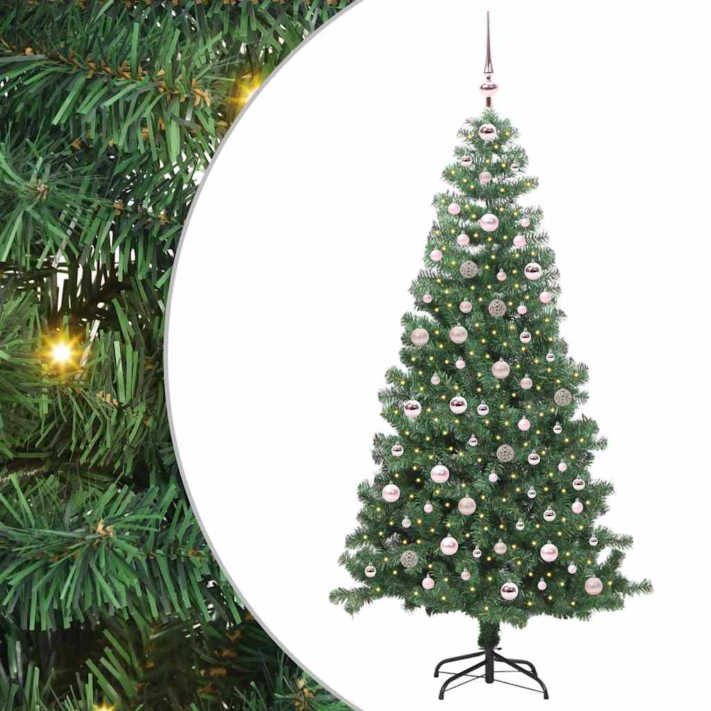 Albero di Natale VidaXL con 300 LED con PVC standard verde da 240 cm