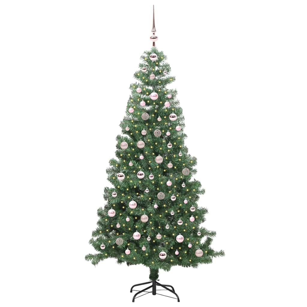 Albero di Natale VidaXL con 300 LED con PVC standard verde da 240 cm