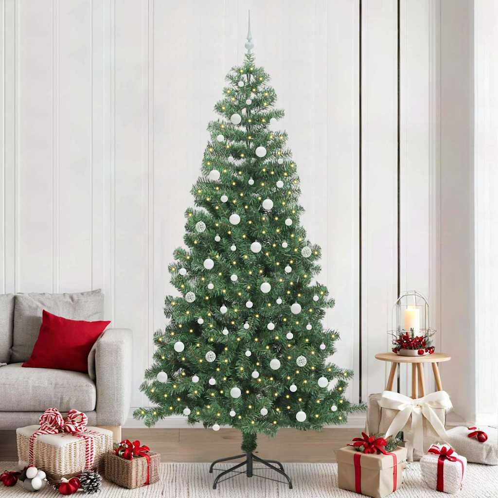 Albero di Natale VidaXL con 300 LED con PVC standard verde da 240 cm