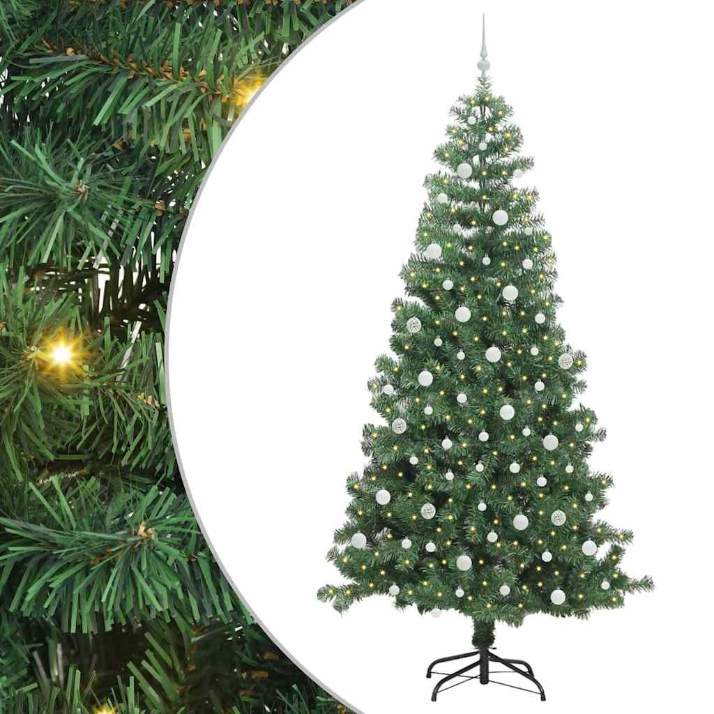 Albero di Natale VidaXL con 300 LED con PVC standard verde da 240 cm