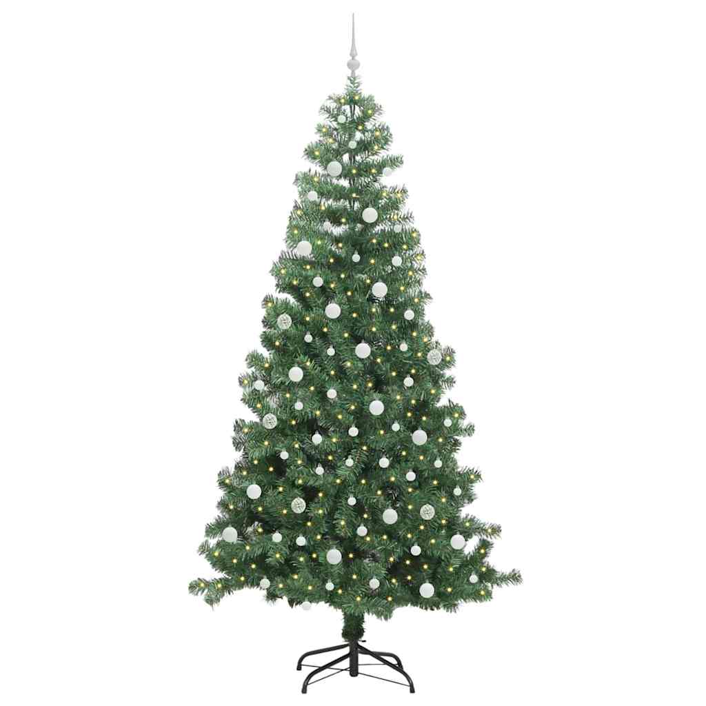 Albero di Natale VidaXL con 300 LED con PVC standard verde da 240 cm