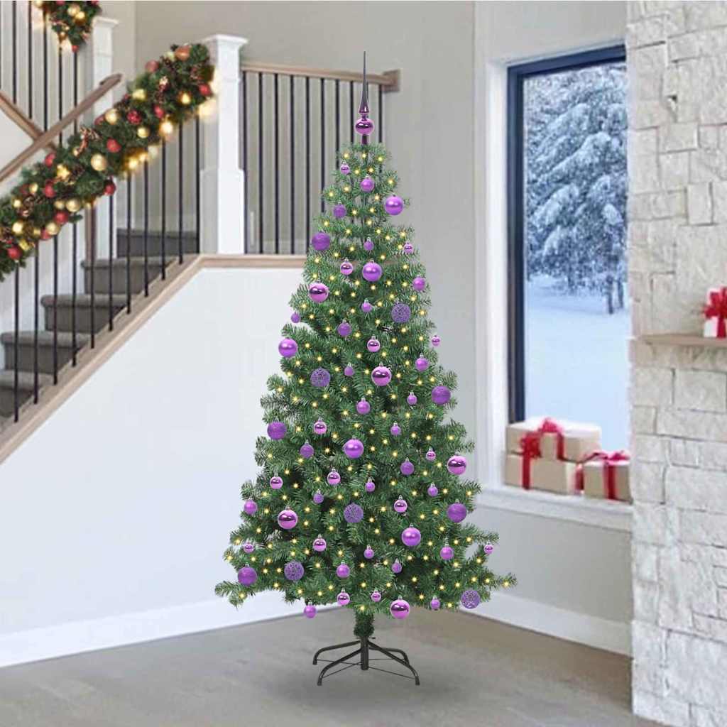 Vidaxl kerstboom met 300 led met standaard groen 240 cm pvc