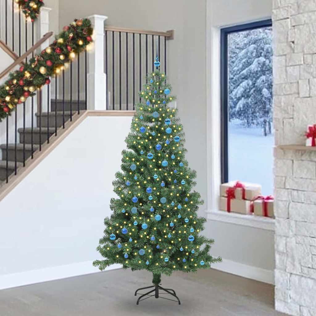 Albero di Natale VidaXL con 300 LED con PVC standard verde da 240 cm